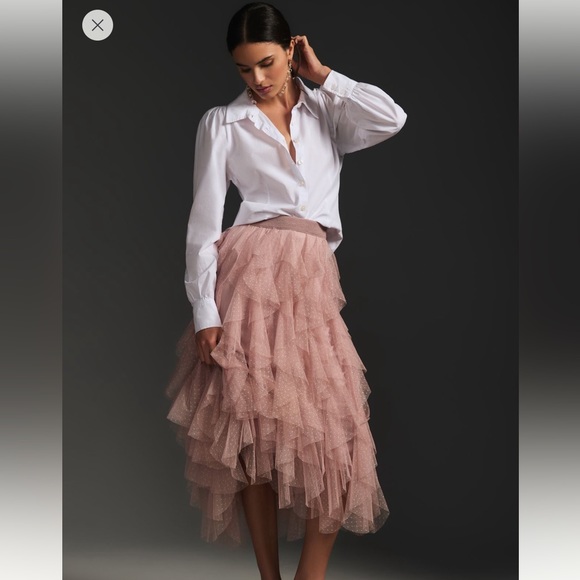 Anthropologie Pink Tulle ballerina skirt tiers NWT S 8-10 - Picture 12 of 12